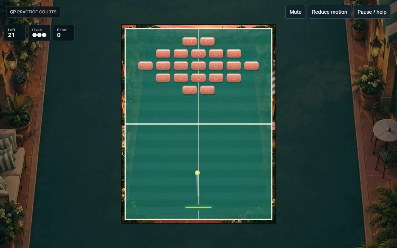 Another view of Court pop during play.