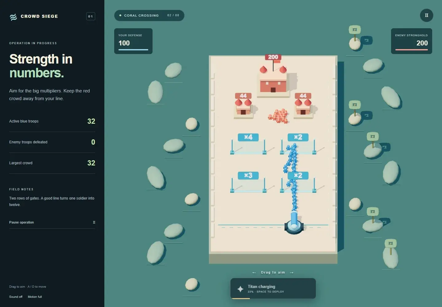 A second operation introduces a different gate layout and enemy defenses.