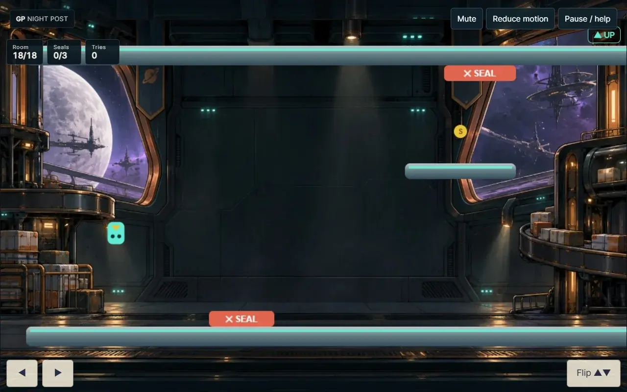 Another view of Gravity post during play.