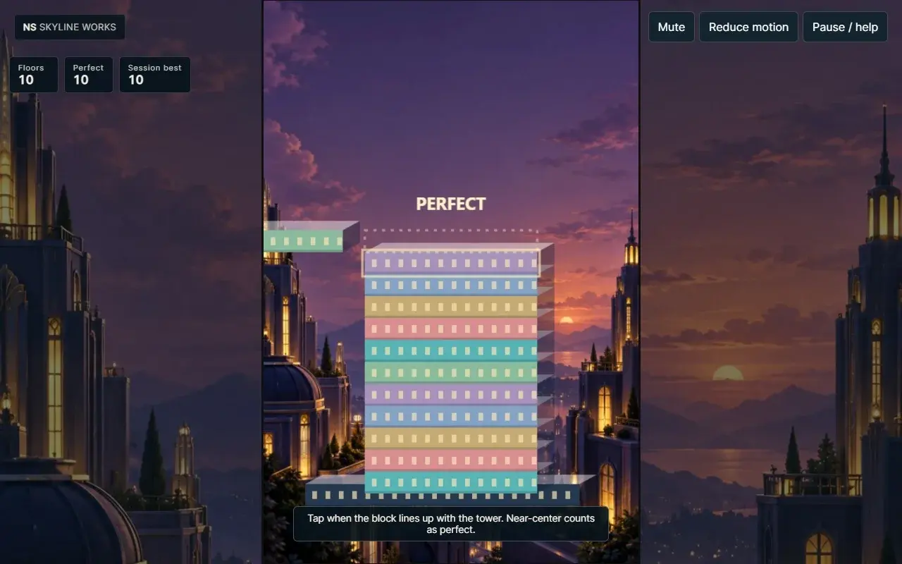 Another view of Neon stack during play.